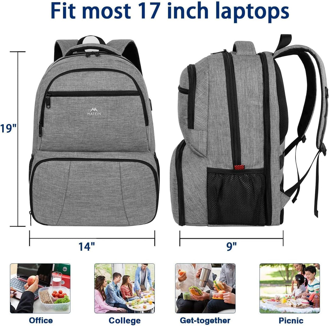 MATEIN - Lonchera-Mochila de 17 pulgadas con aislamiento térmico co...
