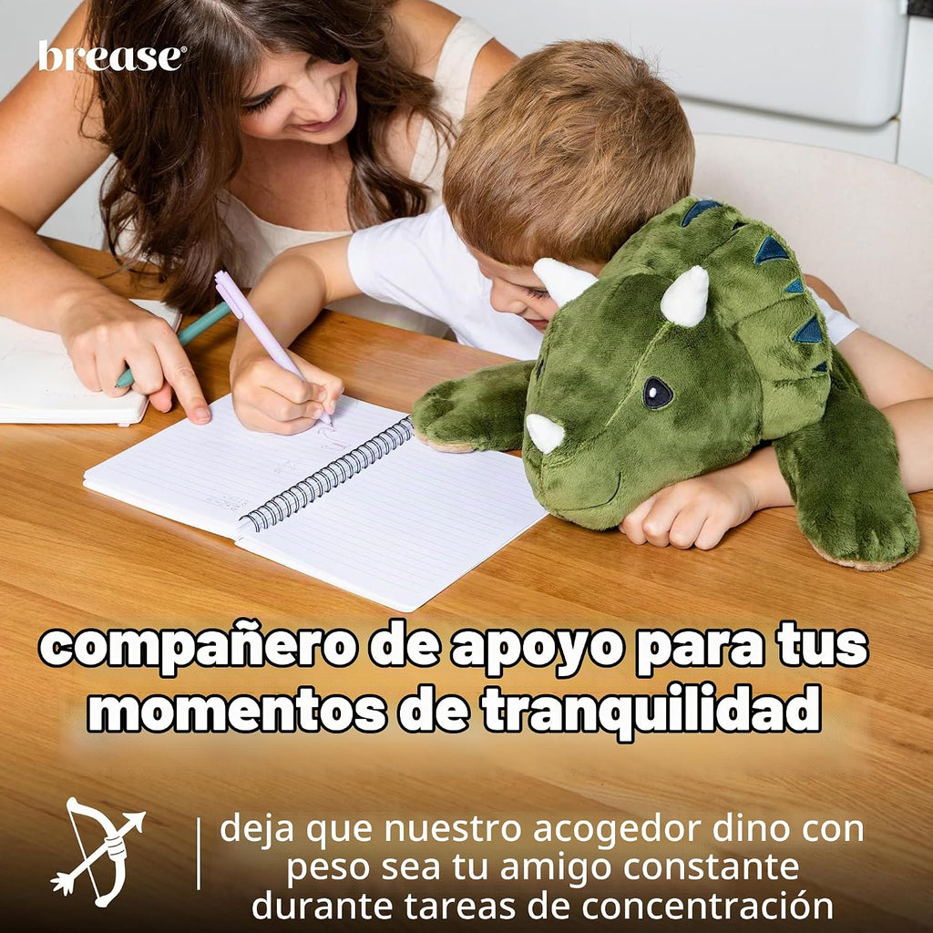Brease Animal de peluche con peso, dinosaurio verde de 25 pulgadas, 5 libras, felpa pesada