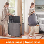 Lifewit Cesta doble para ropa sucia con tapa, bolsas de lavandería