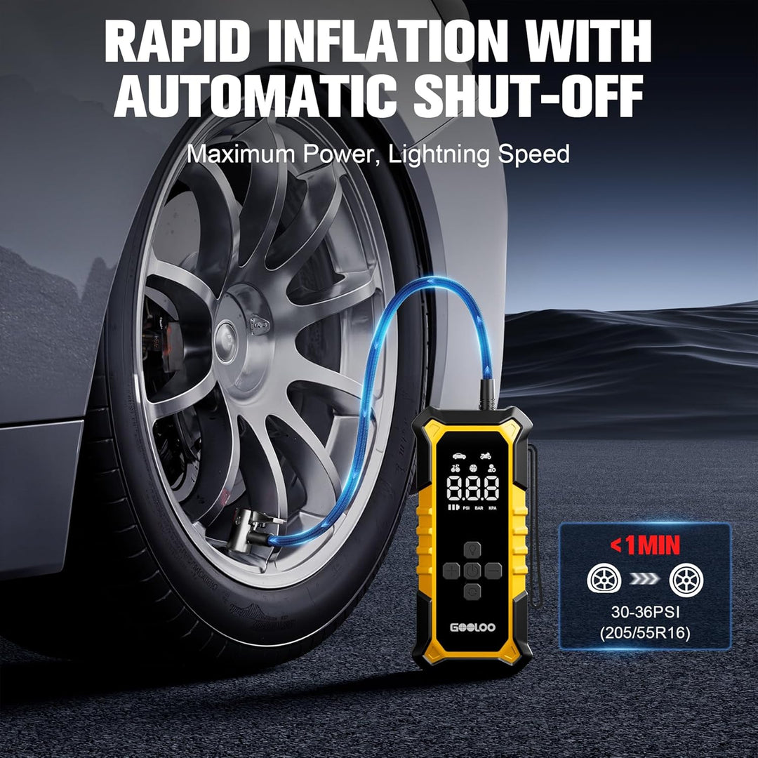 GOOLOO A6 Gear - Inflador de neumáticos portátil, compresor de aire...