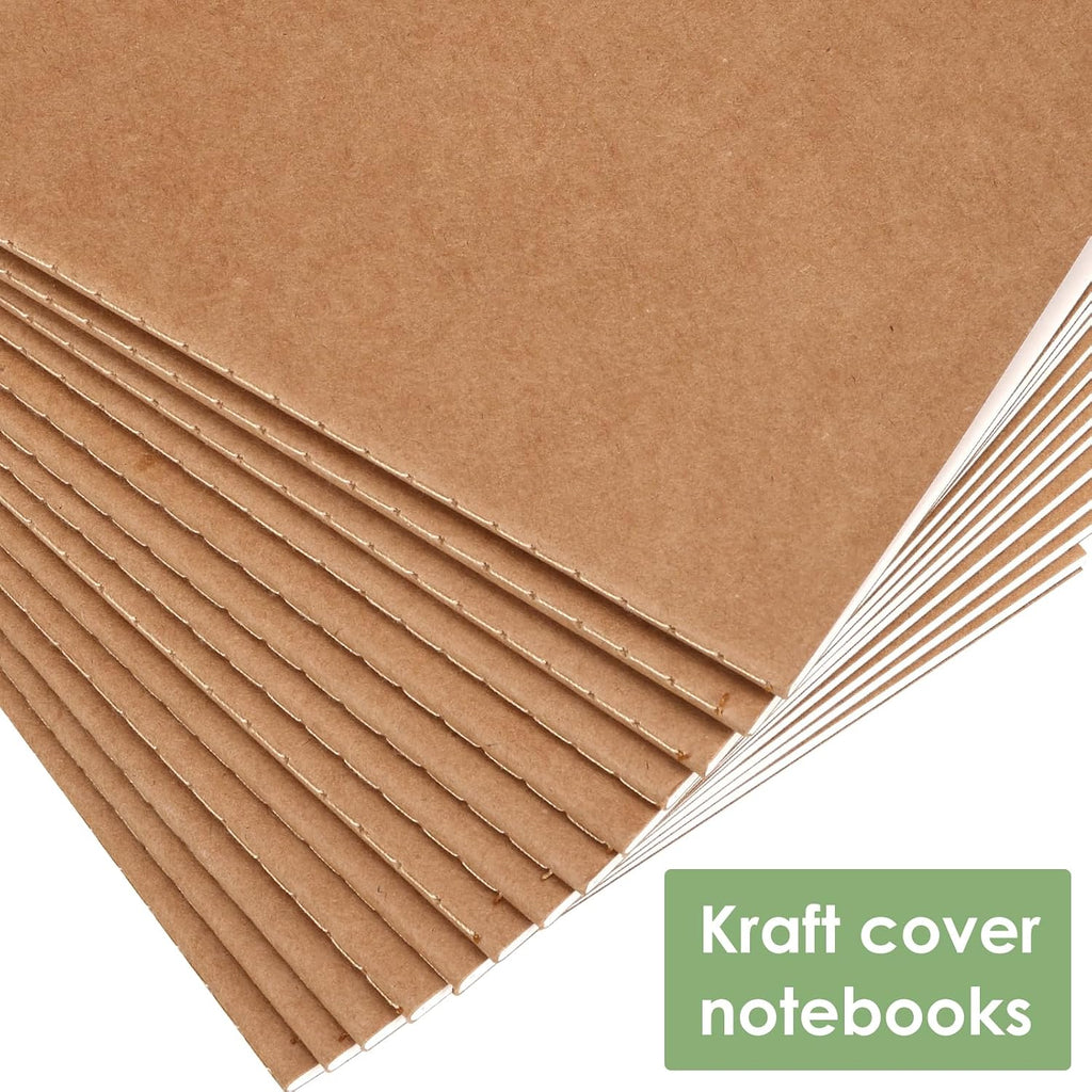 LABUK Paquete de 100 cuadernos de papel kraft rayados, diarios A5 a granel, cuaderno de 8.3 x 5.5 pulgadas a granel para diario de viajero, suministros de oficina escolar para regalos para estudiantes