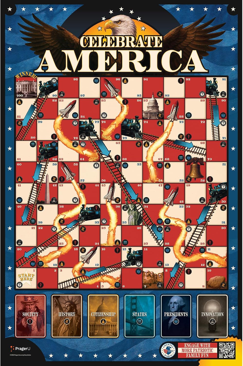 Celebrate America – trivia de Historia de EE. UU. y Civismo (Juego de mesa)