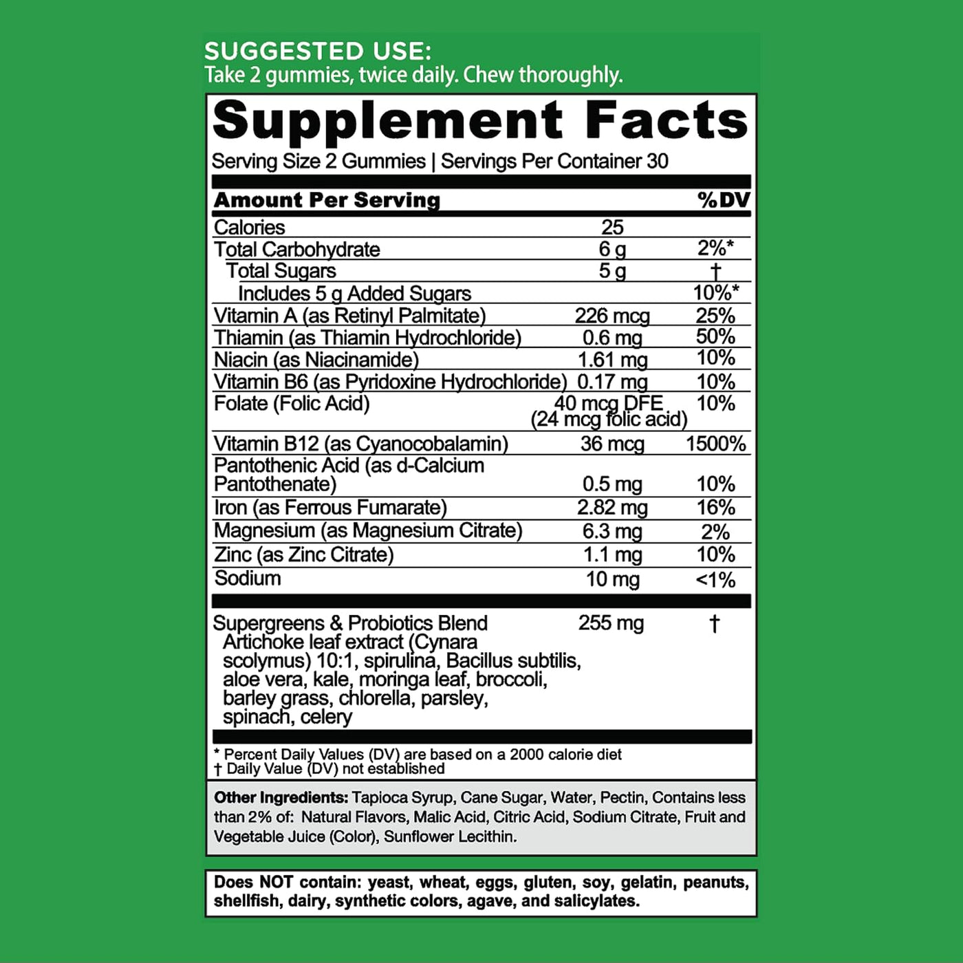 Goli Supergreens Gomitas con probióticos - Extracto de hoja de alca...