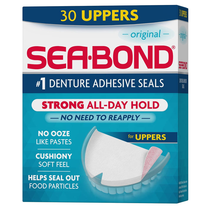 Sea Bond Sellos Adhesivos Seguros para Dentaduras Postizas, Superio...