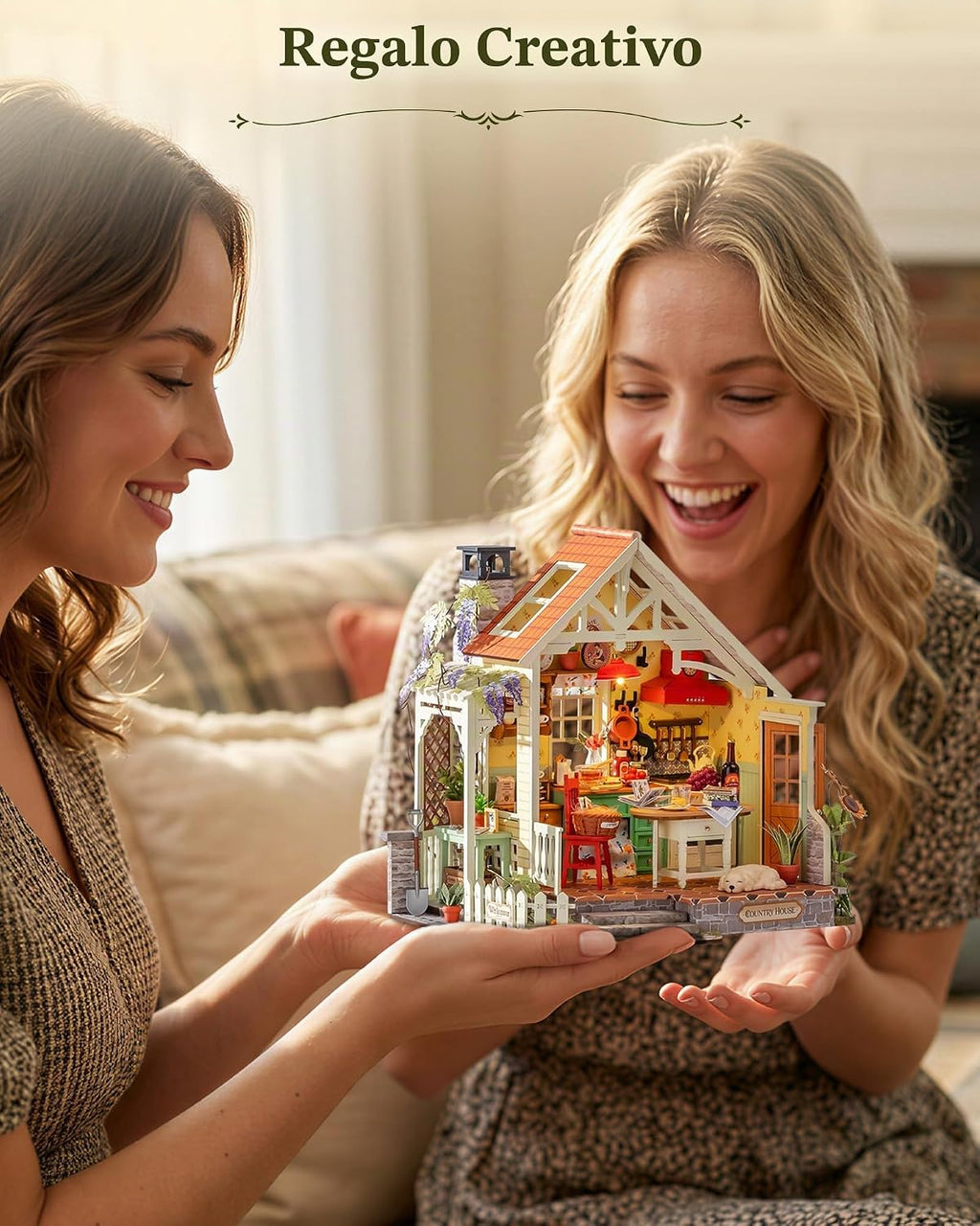 Rolife Kits de casa en miniatura de bricolaje: cocina de granja iluminada
