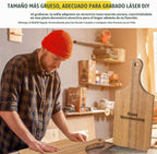 Tabla de cortar gruesa de 6 piezas, tablero de madera a granel para cortar servir embutidos material para grabado láser, día de la madre, boda, inauguración de la casa (Acacia)