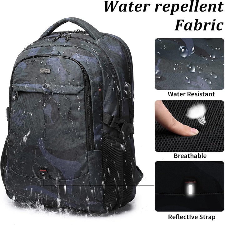 DUSLANG Mochila para portátil de 17 pulgadas para viajes, resistent...