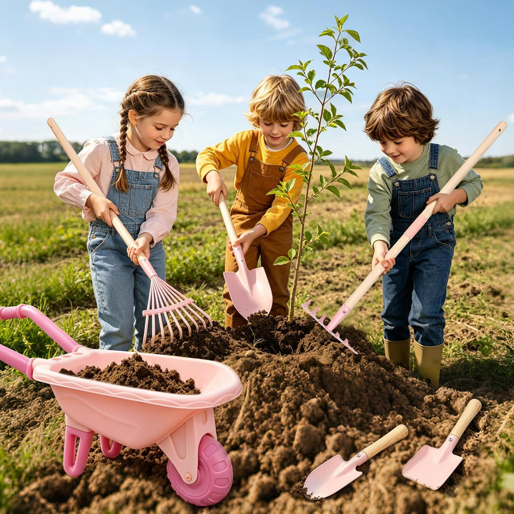 Juego de jardinería para niños con carretilla regalos de