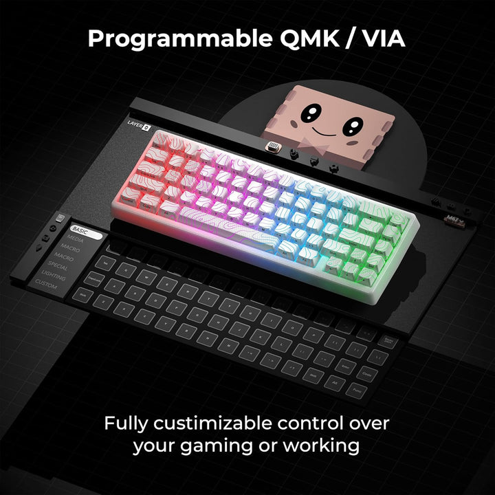 HITIME x XVX M67 Teclado inalámbrico 60% por ciento, teclado topogr...