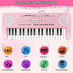Teclado de piano de juguete para niños, 37 teclas, pianos musicales, juguetes con micrófono