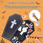 Juguetes de madera de Halloween para niños, juguetes Montessori