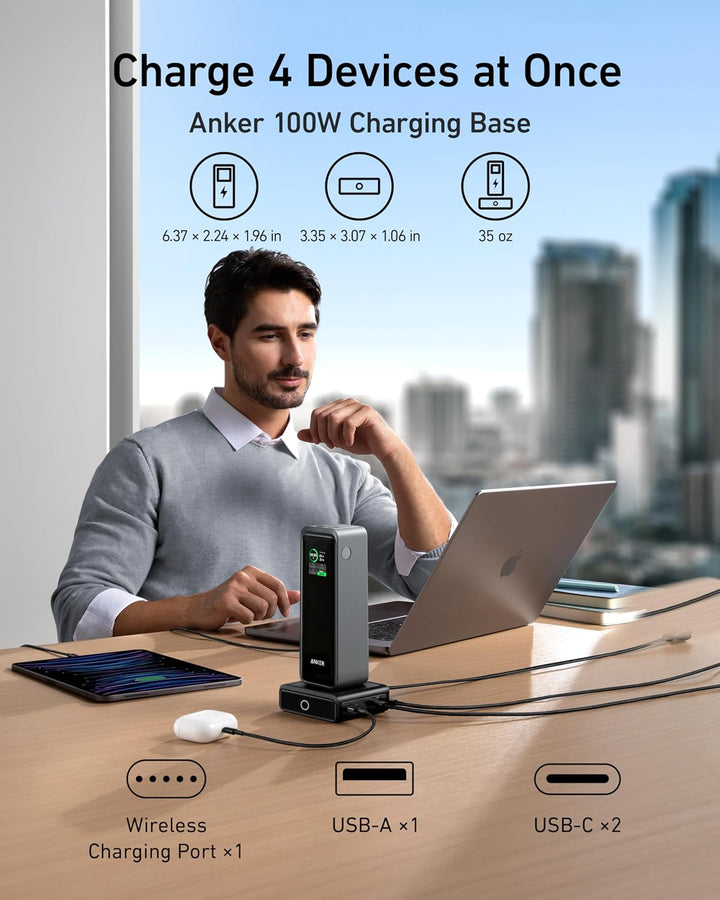 Anker Prime Power Bank, Cargador portátil de 27,650 mAh con 3 puert...