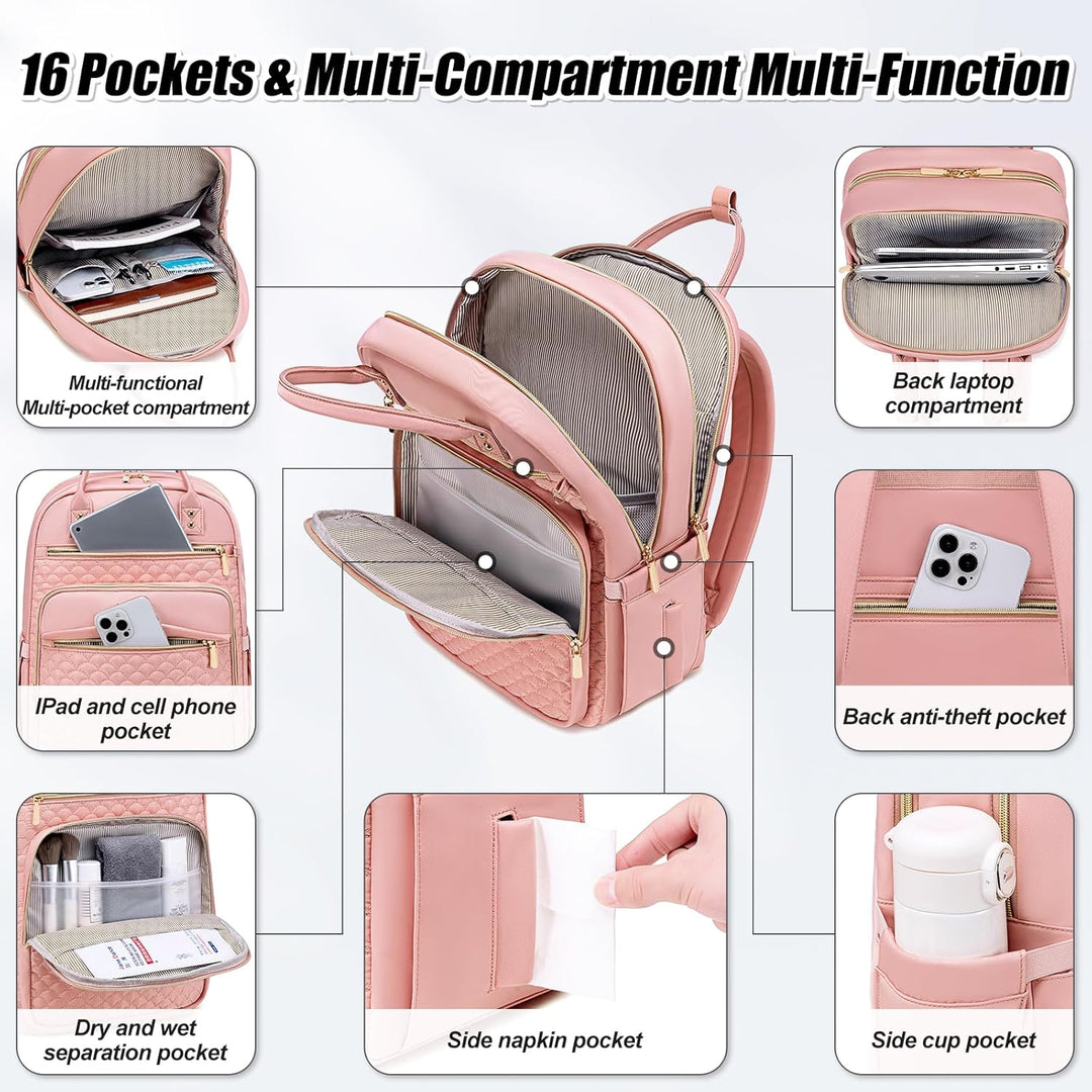 Mochila para laptop Tealari para mujeres, mochila para laptop de 15...