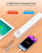 Paquete de 2 cables de extensión de 10 pies con protección contra sobretensiones