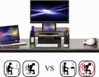 Simple Houseware Soporte elevador para monitor de escritorio con bandeja ajustable, Espresso