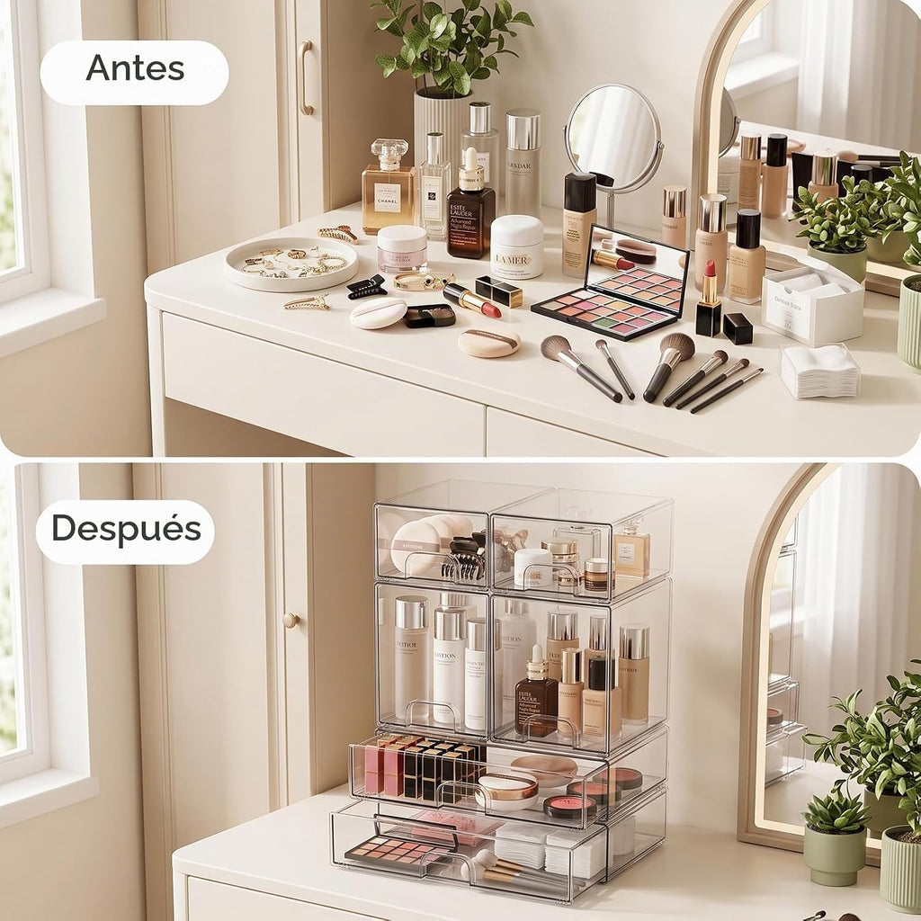 Cajones de almacenamiento apilables transparentes: cubos