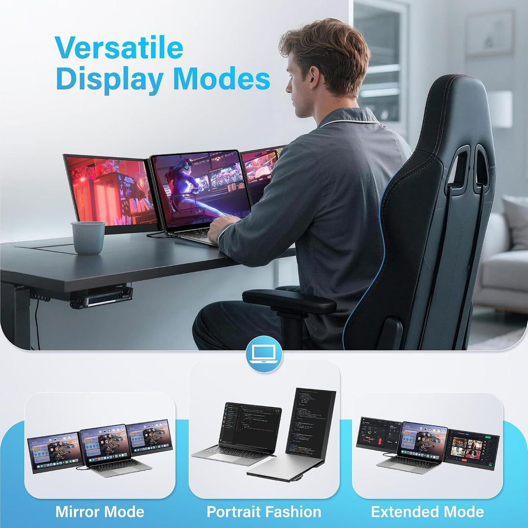Extensor de pantalla para laptop de 15.6 pulgadas, monitor triple u...