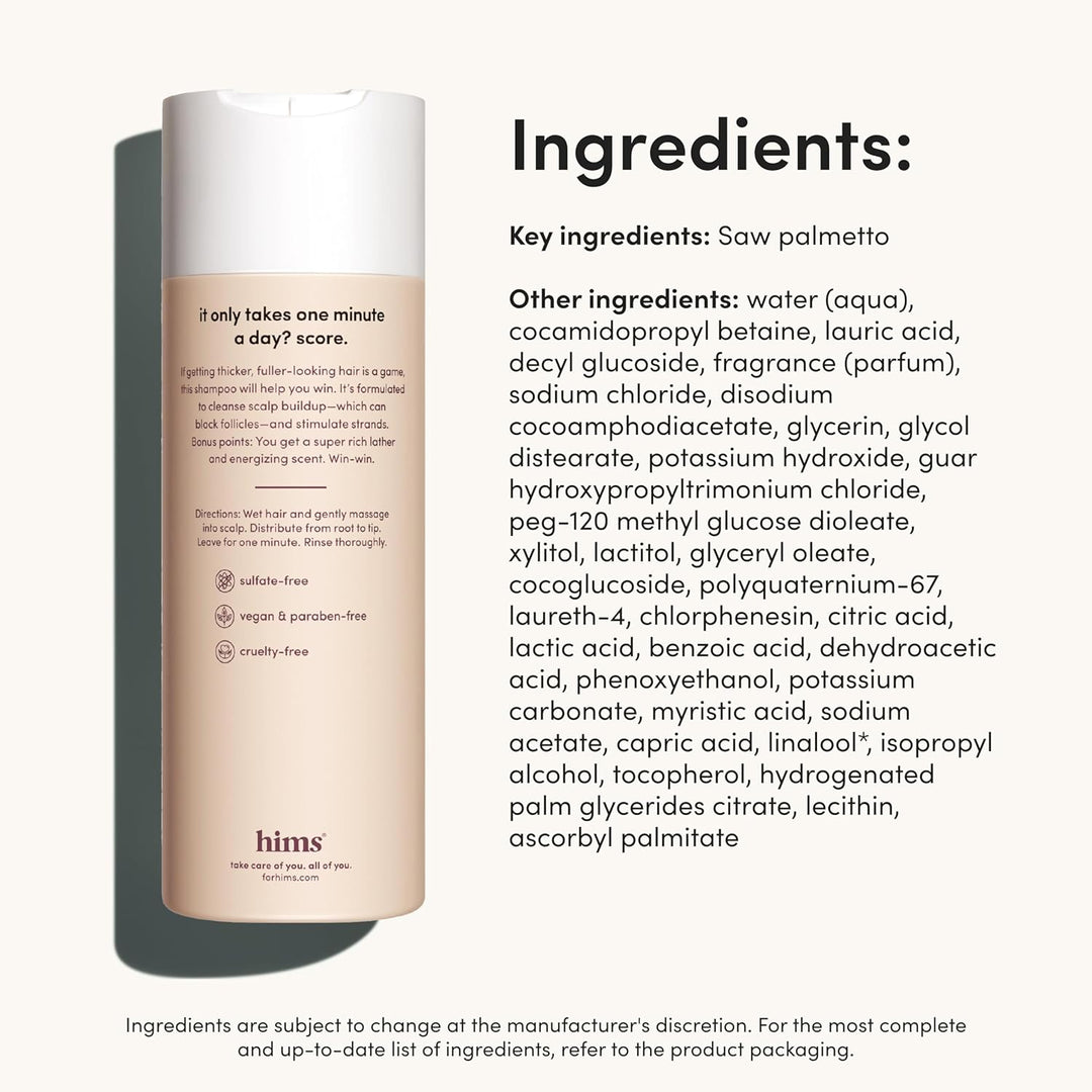 Hims Thick Fix Shampoo - Saw Palmetto para un crecimiento y engrosa...