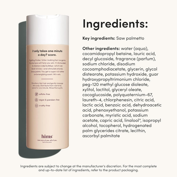 Hims Thick Fix Shampoo - Saw Palmetto para un crecimiento y engrosa...