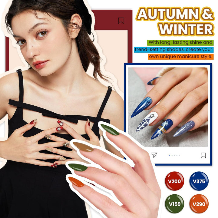 VANREESA Kit de esmalte de uñas en gel con luz UV y kit de lima de...