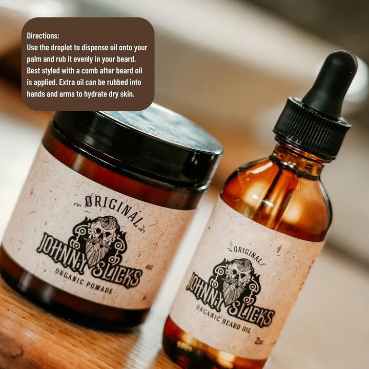Johnny Slicks Aceite orgánico para barba | Hidrata, suaviza, promue...
