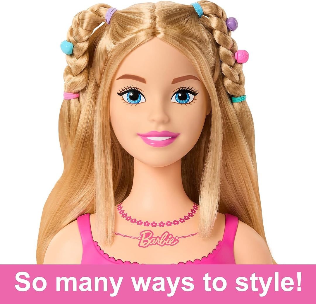 Cabeza de Muñeca Barbie para Estilo, Cabello Rubio con 20 Accesorio...