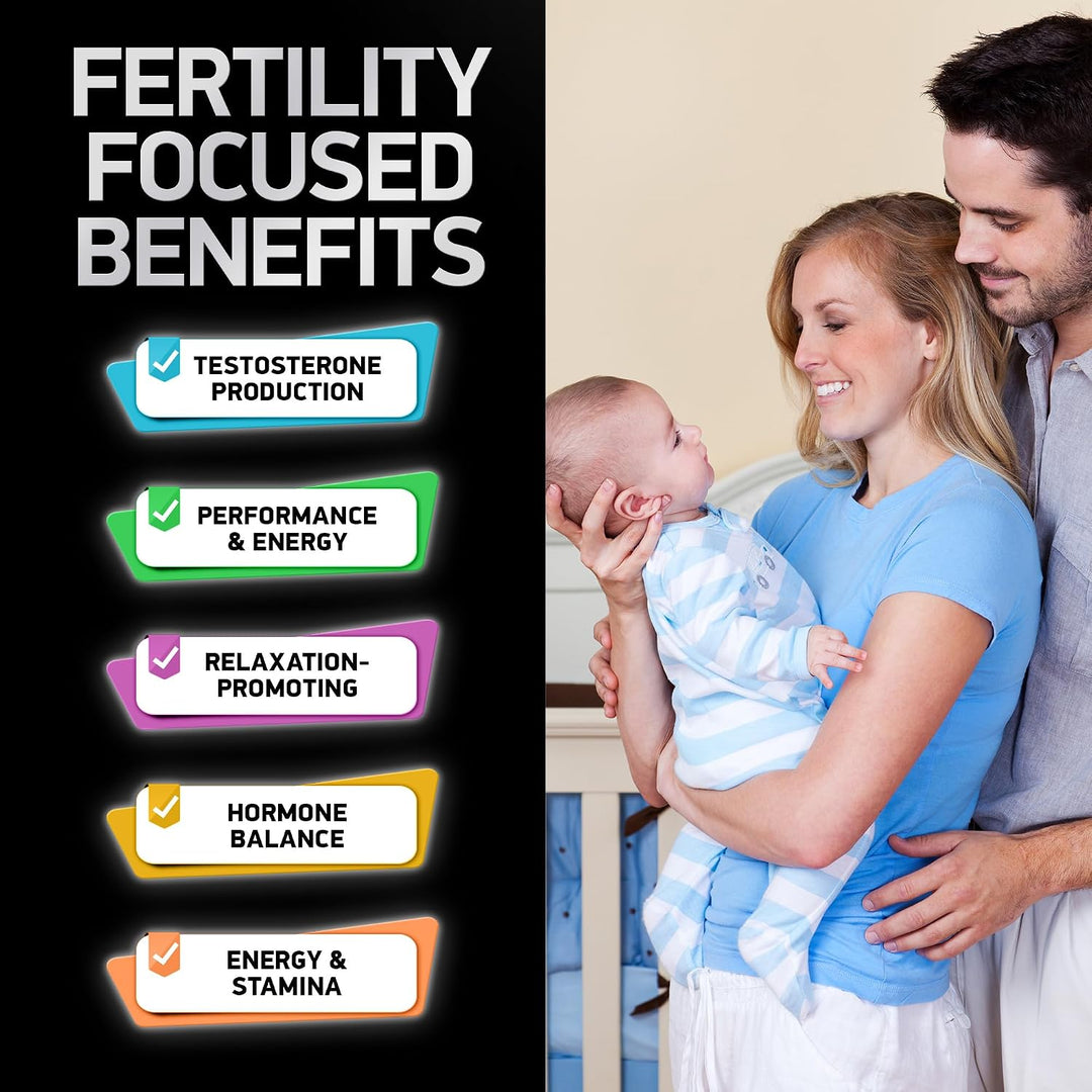 Suplementos de fertilidad para hombres, zinc, maca, ashwagandha, L-...
