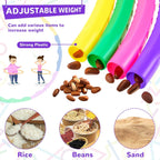 Silipull El juego de 8 piezas de aro de juguete y cuerda de saltar para niños incluye 4 cuerdas de saltar y 4 aros desmontables de tamaño de peso para gimnasia, equipo de regalo de ejercicio