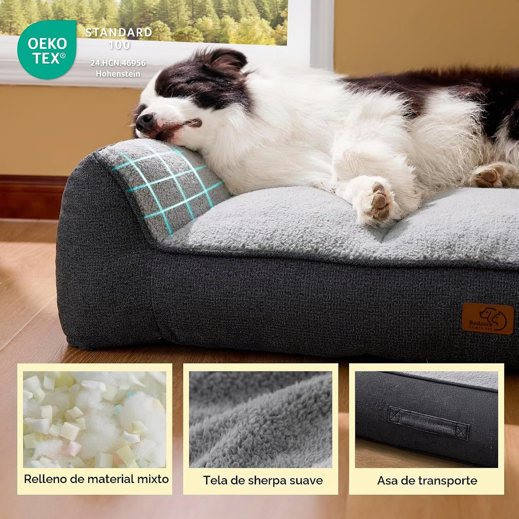 Bedsure SupportMax® - Camas ortopédicas extra gruesas XL para perros de