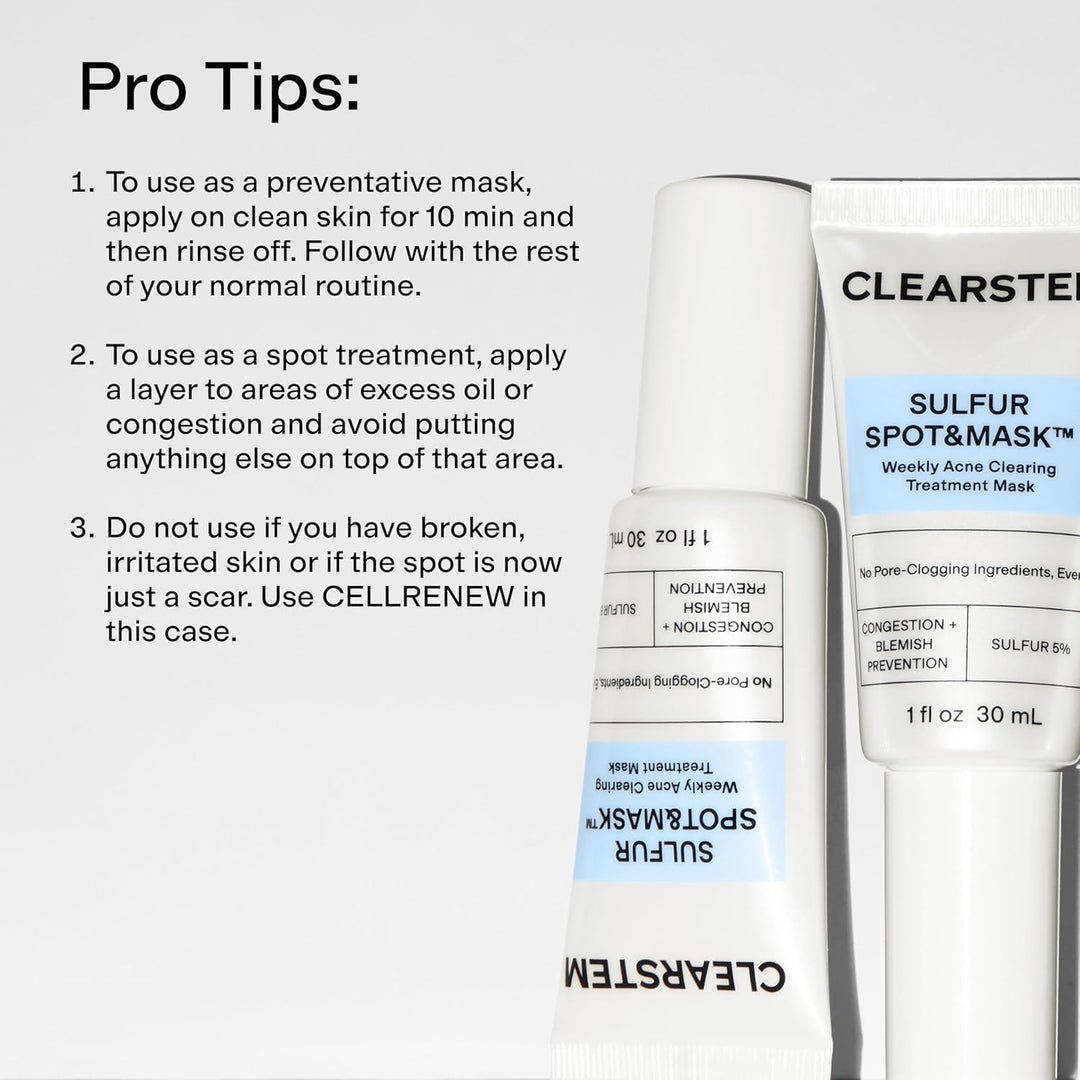 CLEARSTEM SULFUR SPOT&amp;MASK Mascarilla facial para el acné - Mas...