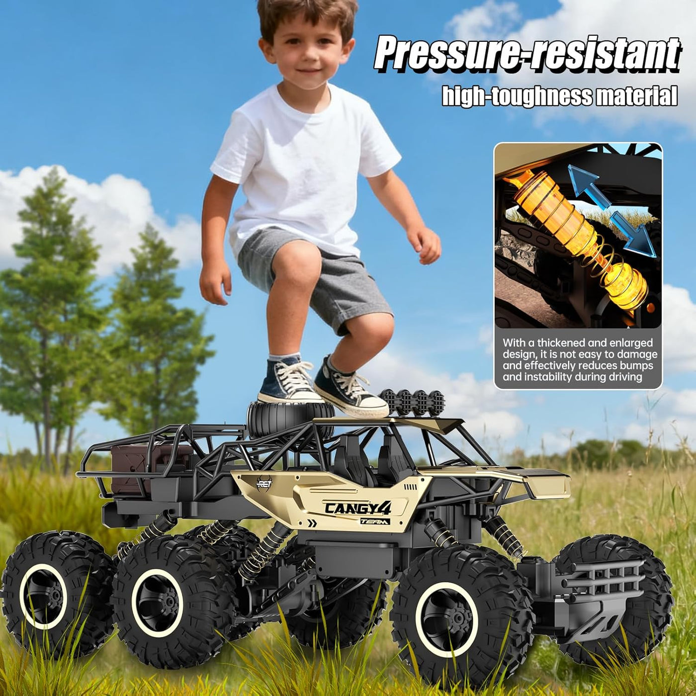 Jiakora Camión monstruo a control remoto, autos RC Rock Crawler RC...