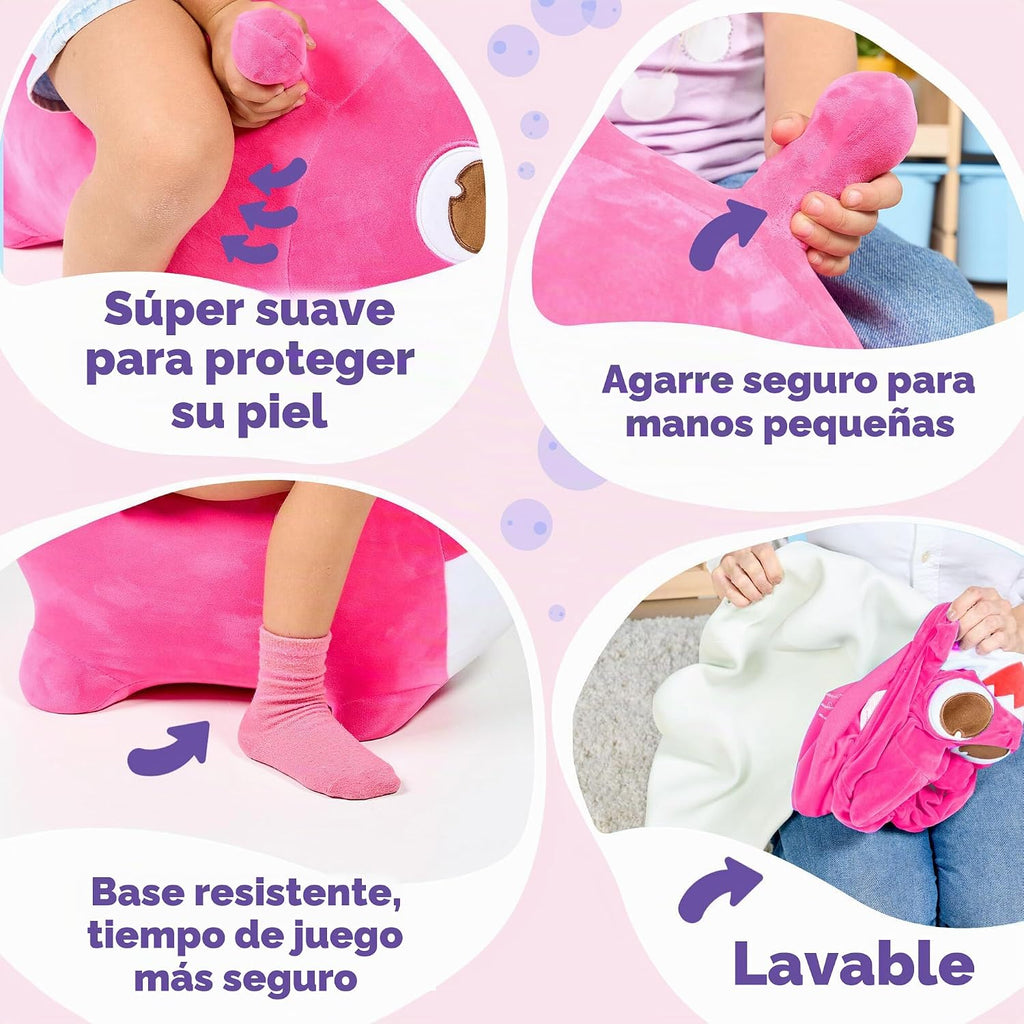 JITTERYGIT Bebé tiburón Saltarín - Muñeco de peluche musical para niños y niños pequeños - Mamá tiburón (Rosa)