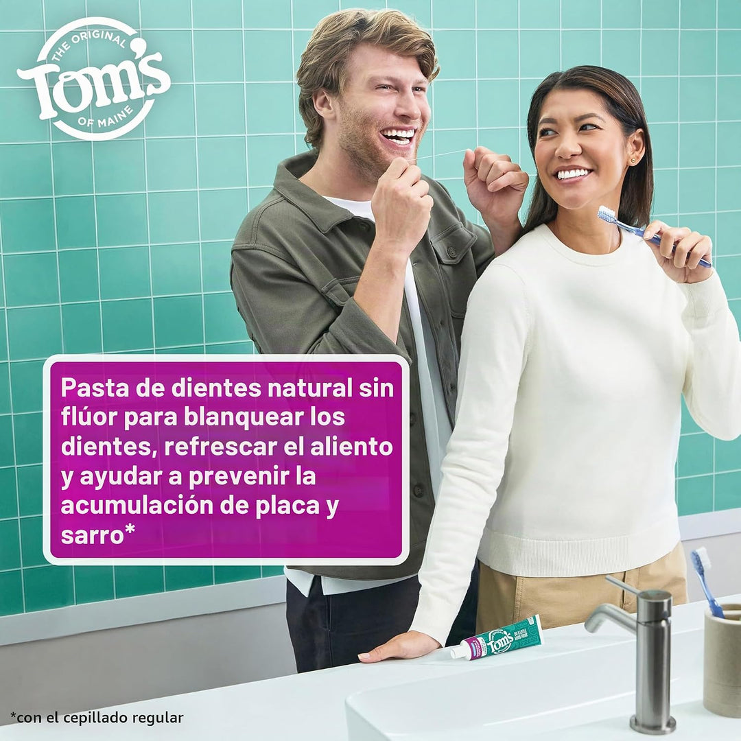 Pasta dental sin fluoruro de blanqueamiento y antiplacas de Tom's o...