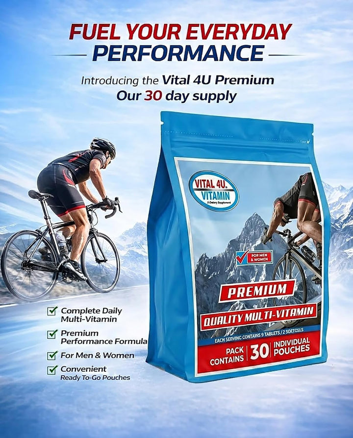 VITAL 4U Paquetes multivitamínicos diarios prémium para hombres y m...