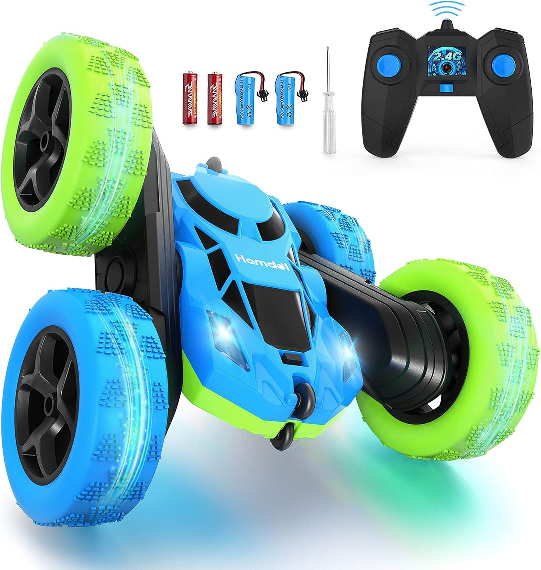 Coche de control remoto para niños de 6 a 12 años, doble cara girat...