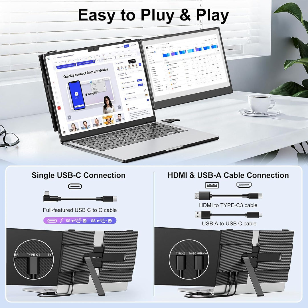 Extensor de pantalla para laptop, monitor portátil FHD 1080P IPS de...