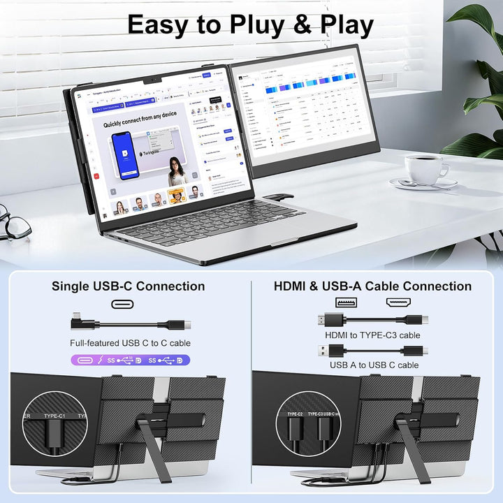 Extensor de pantalla para laptop, monitor portátil FHD 1080P IPS de...