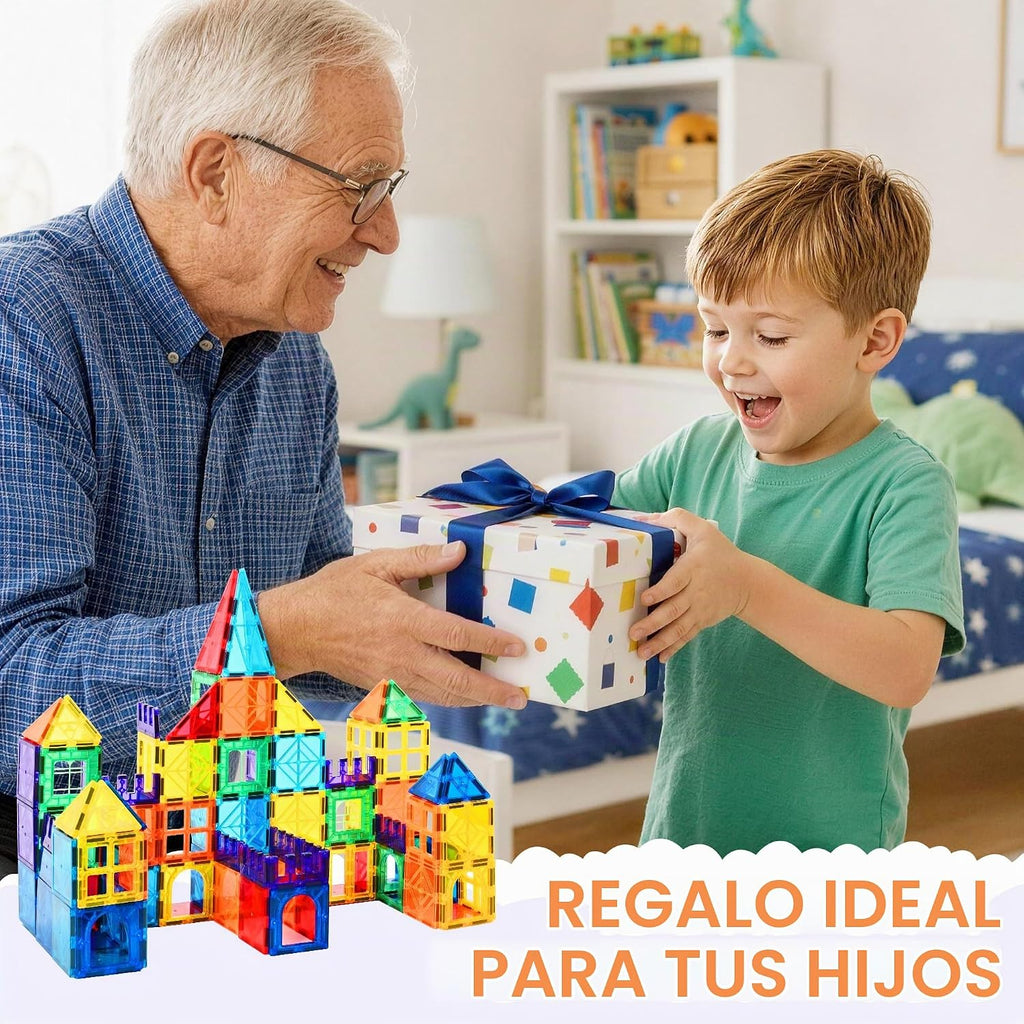 cossy Juego de 100 piezas de azulejos magnéticos, bloques de construcción