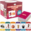 299 tarjetas flash de construcción de vocabulario, tarjetas de fotos educativas para el hogar, materiales de terapia del habla, materiales de enseñanza de ESL incluye emociones, elementos que van