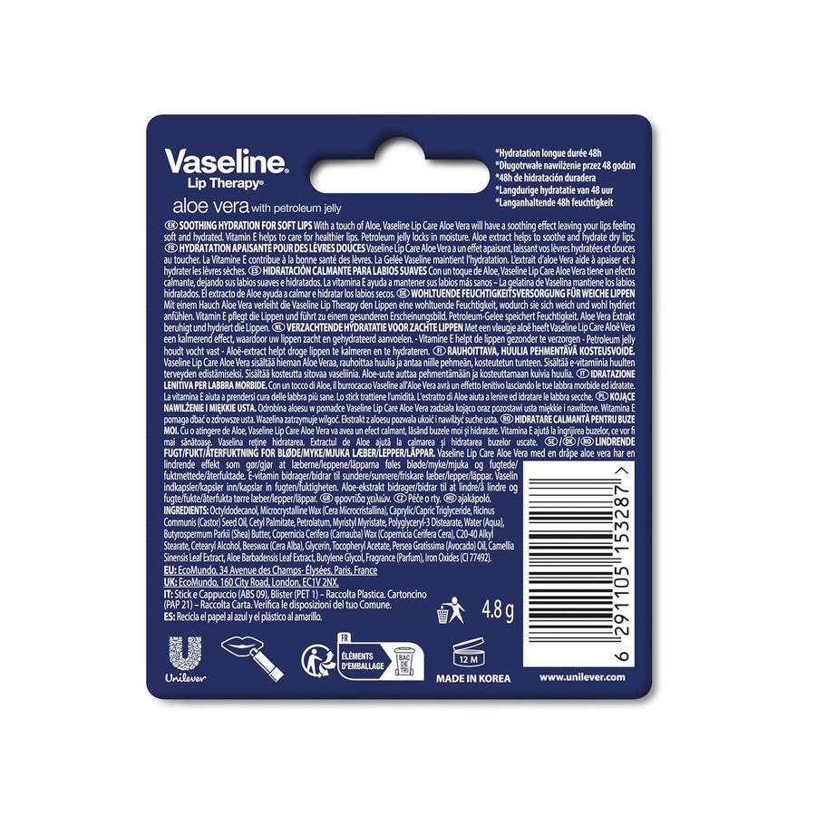 Barra terapéutica para labios con aloe fresco y vaselina - 4,5 g (0...
