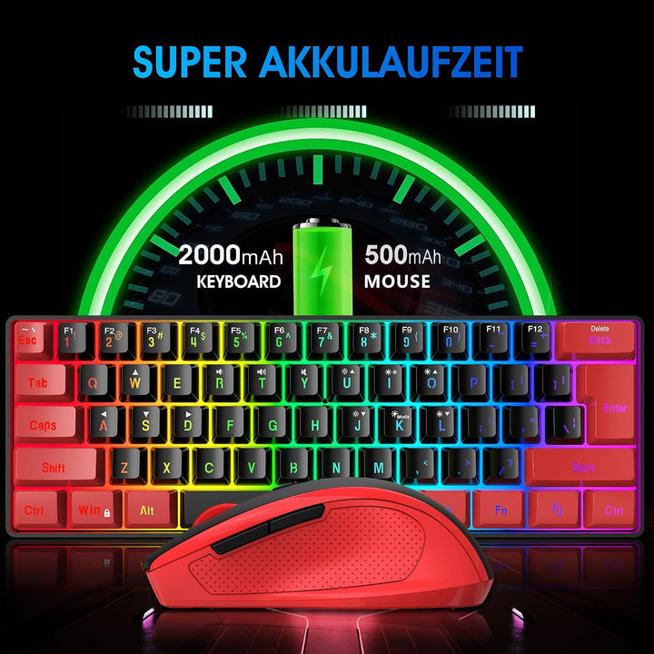 Snpurdiri Combo de teclado y ratón inalámbricos para juegos de 2.4G...