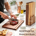 Juego de tablas de cortar libros con soporte de madera para cocineros