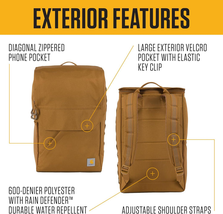 Carhartt Mochila de carga superior de 21 L, base de lona revestida...