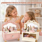 Juego de tocador de madera, kit de maquillaje de juego de