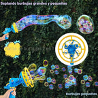 Pistola de burbujas de dinosaurio para niños de 3 a 8 años, juguete