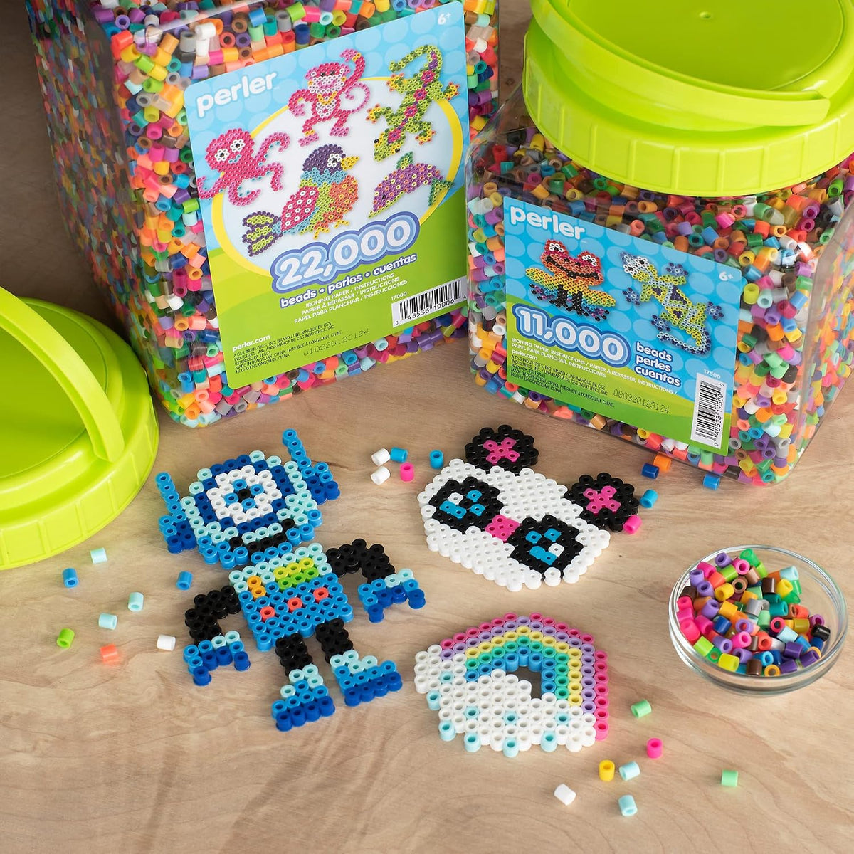 Perler Tarro de cuentas de fusión multimezcla, colores surtidos, paquete de 22000 (PER17000)