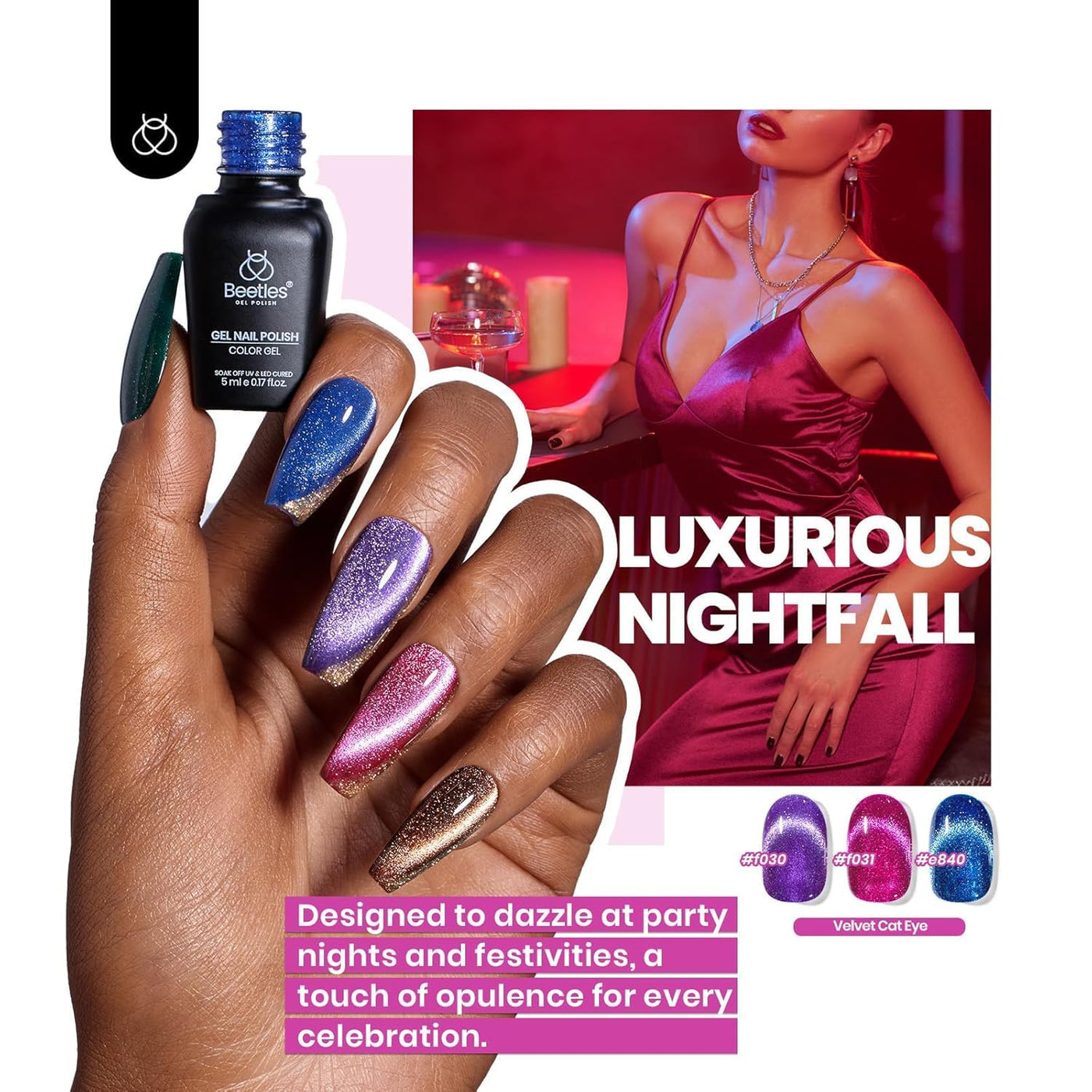 Beetles - Juego de esmaltes de uñas de gel de ojo de gato, 36 color...