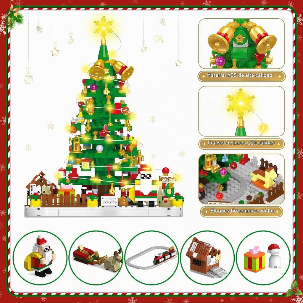Calendario de Adviento 2026, juego de bloques de construcción de árbol de