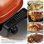 Techwood - Parrilla eléctrica para exteriores, parrilla eléctrica 3-1 para cocina en interiores y exteriores, parrilla coreana de 1300 W con perilla de control de temporizador, asar, tostar, parrilla