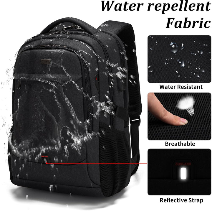 DUSLANG Mochila para portátil de 17 pulgadas para viajes, resistent...